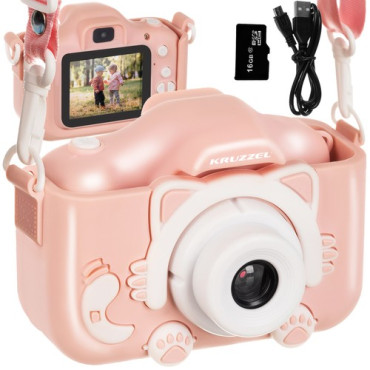 rosa digitalkamera för barn