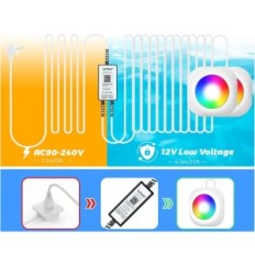 Lampada a LED subacquea 40W Lylmle magnetico, dimmerabile, a piscina, usato