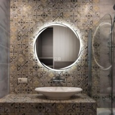 Yoshoot rond miroir de salle de bain LED 500 mm, Antimielne, IP44