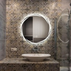 Yoshoot Round Bathroom Mirror LED 500 mm, antimielne, IP44