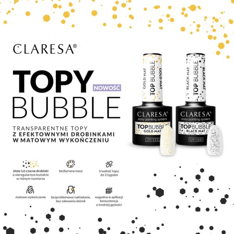 Claresa Top Bubble Gold Matt No Wipe - 5 g