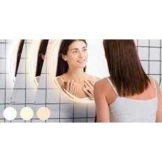 Yoshoot rond miroir de salle de bain LED 500 mm, Antimielne, IP44