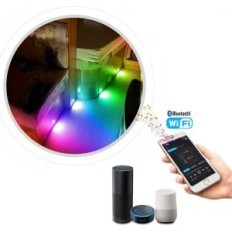 Conjunto de 10 mini WiFi 12V RGBIC, IP67, puntos IP67, con control remoto