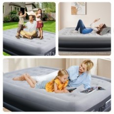 Matelas gonflable 203 x 152 x 46 cm lit noir lit double nuageux