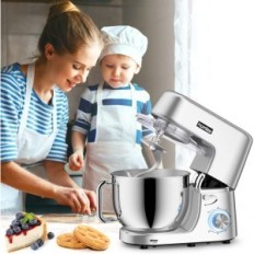 Køkkenrobot Homlee 70 DB 1800 i 7,2 liter Planetary Mixer til kage og fløde med en stor stålskål og tips