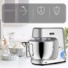Køkkenrobot Homlee 70 DB 1800 i 7,2 liter Planetary Mixer til kage og fløde med en stor stålskål og tips