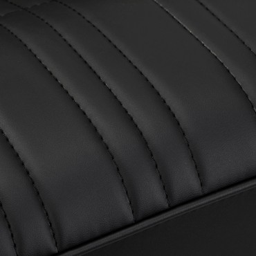 Sillón de peluquería Gabbiano Acri oro y negro — detalle del asiento
