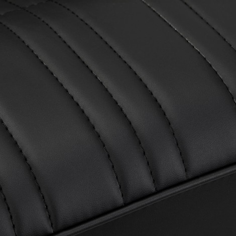 Sillón de peluquería Gabbiano Acri oro y negro — detalle del asiento
