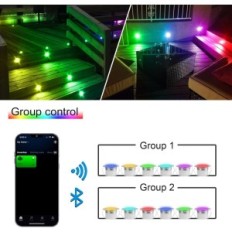 Faro Geyuey LED 31 mm, IP67, RGB + IC, sincronizzazione musicale, 6 articoli.