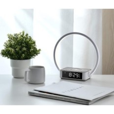 Lampada notturna Welit LED 10 W, sveglia, tocco, dimmerabile, con caricabatterie