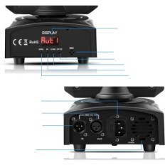 Reflektor UKing 50 i LED-bevegelseshode, 8 design og 8 farger, Club Effects