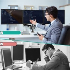 Laikiklis 3 monitoriai GSDM003, iki 27 ", VESA 75 / 100mm, juoda