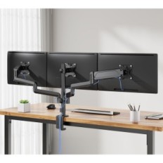 Suporte para 3 monitores GSDM003, até 27 ", Vesa 75 / 100mm, preto
