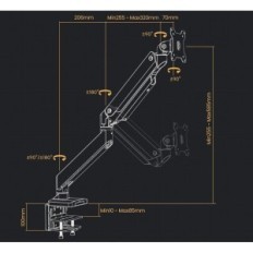 Puresen LDT23-CO12 λαβή, 17-49 ίντσες, έως 18 κιλά, λευκές, έκθεση