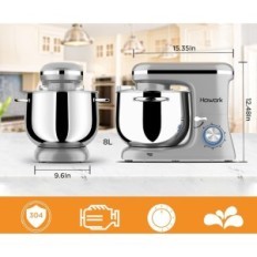 Robot de cuisine planétaire HOWORK 8L 1500W, 6 vitesses, utilisées