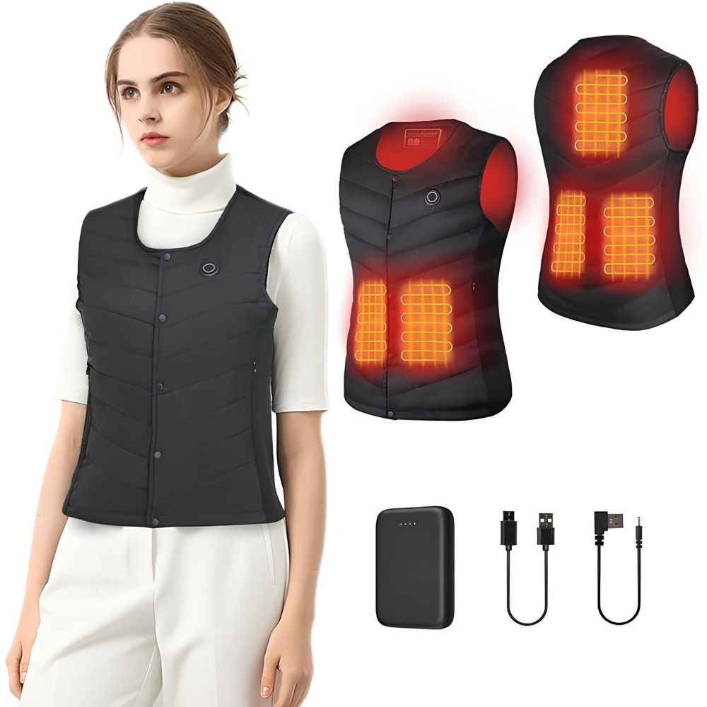Gilet per riscaldamento per donne Vofuoti, 10000 mAh, 3.7 V, USB, Dimensioni m