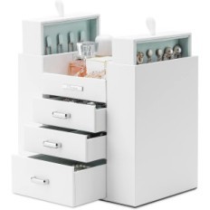 Jewelry Casket for Women Seelux, 5 Drawers, White