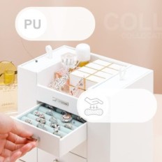 Jewelry Casket for Women Seelux, 5 Drawers, White