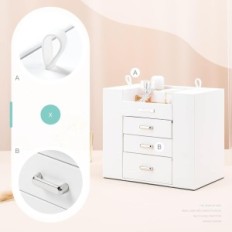 Jewelry Casket for Women Seelux, 5 Drawers, White