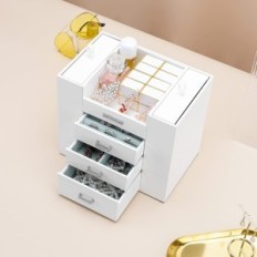 Casket de bijoux pour femmes Seelux, 5 tiroirs, Blanc