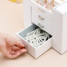Jewelry Casket for Women Seelux, 5 Drawers, White