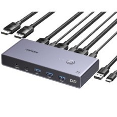 Switch KVM Ugreen CM695 DisplayPort 8K con 4 porte USB e Cable