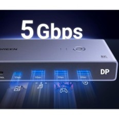 Switch KVM Ugreen CM695 DisplayPort 8K so 4 USB a káblovými portami