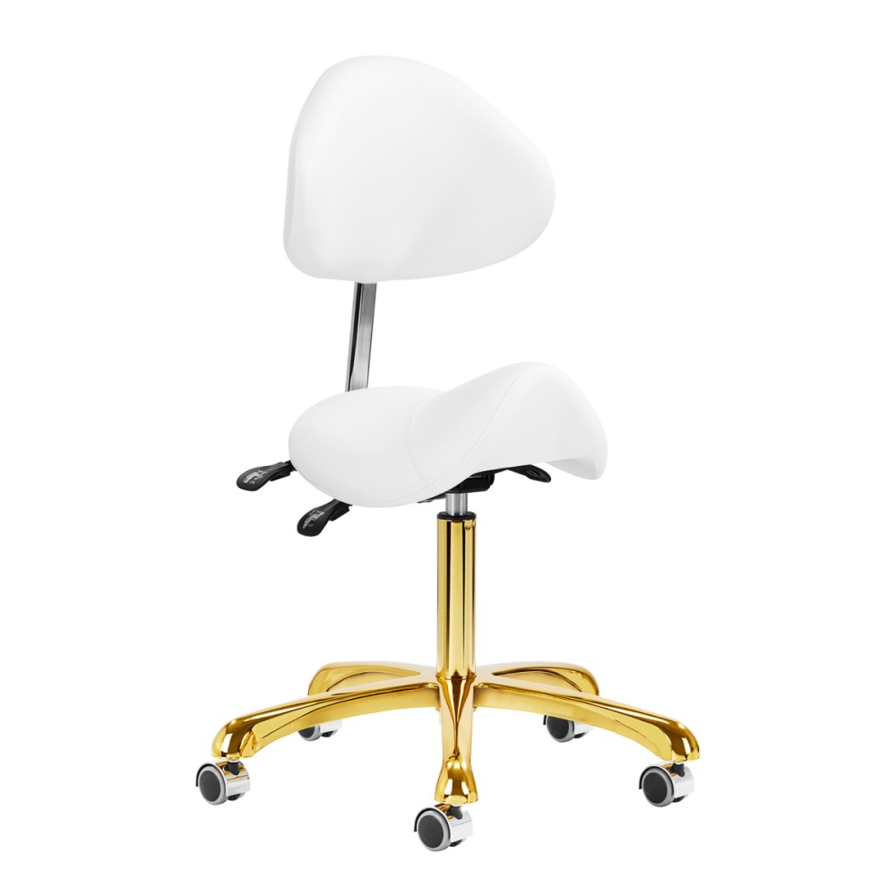 Kozmetični stol Giovanni 1004 bel z zlatim podstavkom