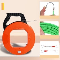 Spring to drive Gekufa cables, 50 m, 4.5 mm, orange, used