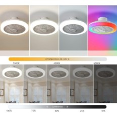 Kattotuuletin LED RGB, 45 cm, 3 nopeus, kaukosäätimellä