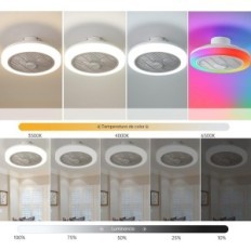 Loftvifte LED RGB, 45 cm, 3 hastighed, med fjernbetjening