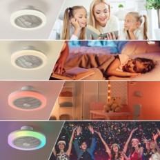 Deckenventilator LED RGB, 45 cm, 3 Geschwindigkeit, mit Fernbedienung