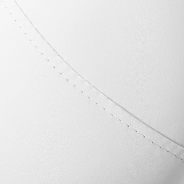 Tabouret Cosmétique Giovanni 1004 Blanc à Base Dorée — gros plan assise
