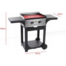 Gas Grill med 2 prinsessebrændere 01.105055.02.001, 69 x 56 x 34 cm