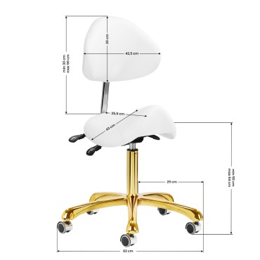 Kosmetisk skammel Giovanni 1004 hvid med guldbase