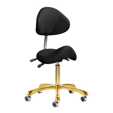 Cosmetic stool Giovanni 1004 black with gold base