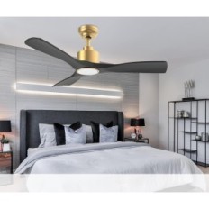 Black Ceiling Fan Ofantop, 20W, LED E27, WiFi, Bluetooth, 132 cm