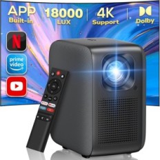Projektor Iekar, 18000 Lumens, 4k, WiFi, Bluetoothi kaasaskantavad Kodukino projektor Full HD ühildub Android ja iOS
