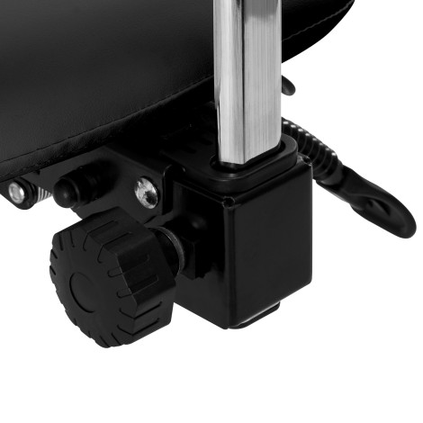 Tabouret cosmétique Giovanni 1004 noir avec base dorée — gros plan commandes