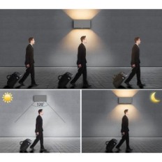 Lamp with Motion sensor KLIGHTEN, 24W, IP65, 3000 K heat white, 2 pcs