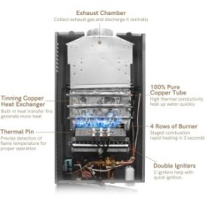 Gasstrøm vandvarmer Breerainz 16L, 32kW, min 0,1 bar, brugt