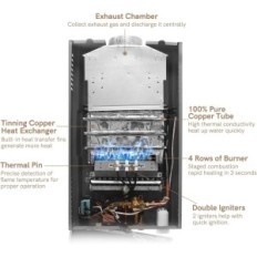 Plinski tok grelnik vode BREEERANZ 16L, 32KW, MIN 0,1BAR, uporabljen