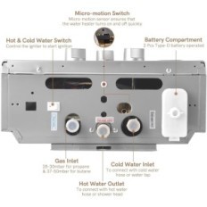 Riscaldatore dell'acqua del flusso di gas Breerainz 16L, 32kw, min 0,1bar, usato
