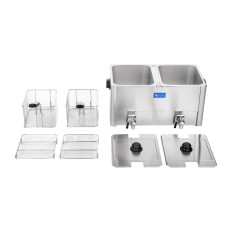 Duplo fritadeira elétrica com tapas de drenagem termostato ego 2x8l
