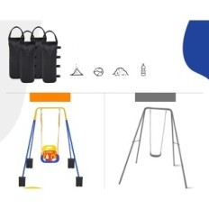 Kinderzwaai Funlio 2-W-1 stabiele en veilige swing voor gebruik thuis en buiten met instelbare mogelijkheid