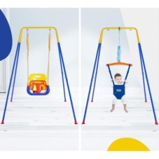 Kinderzwaai Funlio 2-W-1 stabiele en veilige swing voor gebruik thuis en buiten met instelbare mogelijkheid