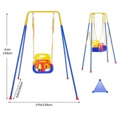 Laste Swing Funlio 2-W-1 Stabiilne ja ohutu kiik kasutamiseks kodus ja välistingimustes reguleeritava võimalusega