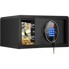 Sejf Mejasg, 30 l, 37 x 42 x 20 cm, czarny metalowy sejf z zamkiem elektronicznym do dokumentów i kosztowności