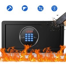 MEJASG SAFE, 30 L, 37 x 42 x 20 cm, juoda metalų saugi su elektroniniu užraktu dokumentams ir vertybėms