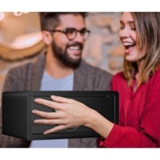 Mejasg veilig, 30 l, 37 x 42 x 20 cm, zwart metalen kluis met elektronisch slot voor documenten en kostbaarheden